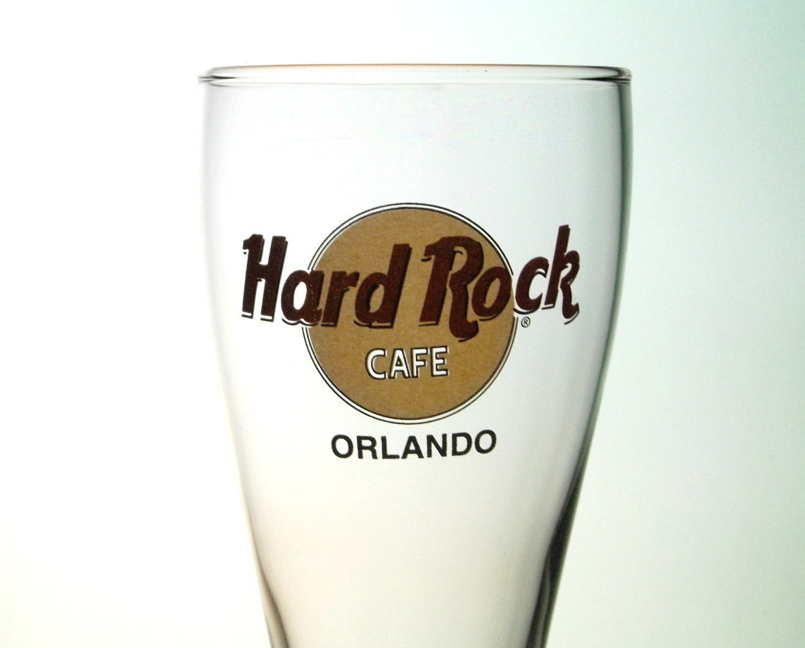 hard rock cafe uk glass Rock Glass Pilsner  Hard Hard 16  oz Beer Cafe Orlando Collectible