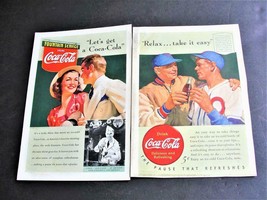1930s Coca-Cola &quot; Let&#39;s get a Coca-Cola. Relax…” Set of (2) Magazine Pag... - $9.85