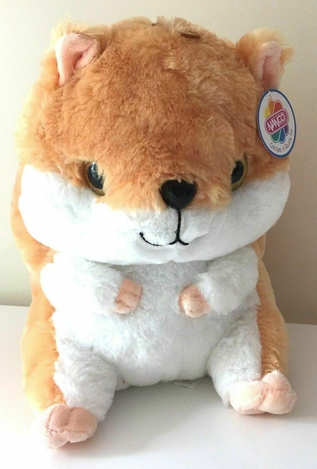Large Hamster Plush 13 inch Soft Stuffed Animal Beige Toy . NEW - $25.47