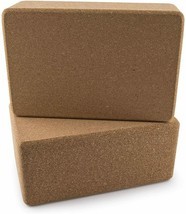 DA VINCI Set of 2 Premium Natural Cork Yoga Blocks High Density 9 x 6 x ... - $44.99