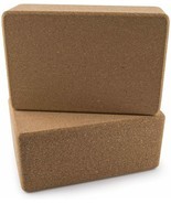 DA VINCI Set of 2 Premium Natural Cork Yoga Blocks High Density 9 x 6 x 4 Inch - £37.12 GBP