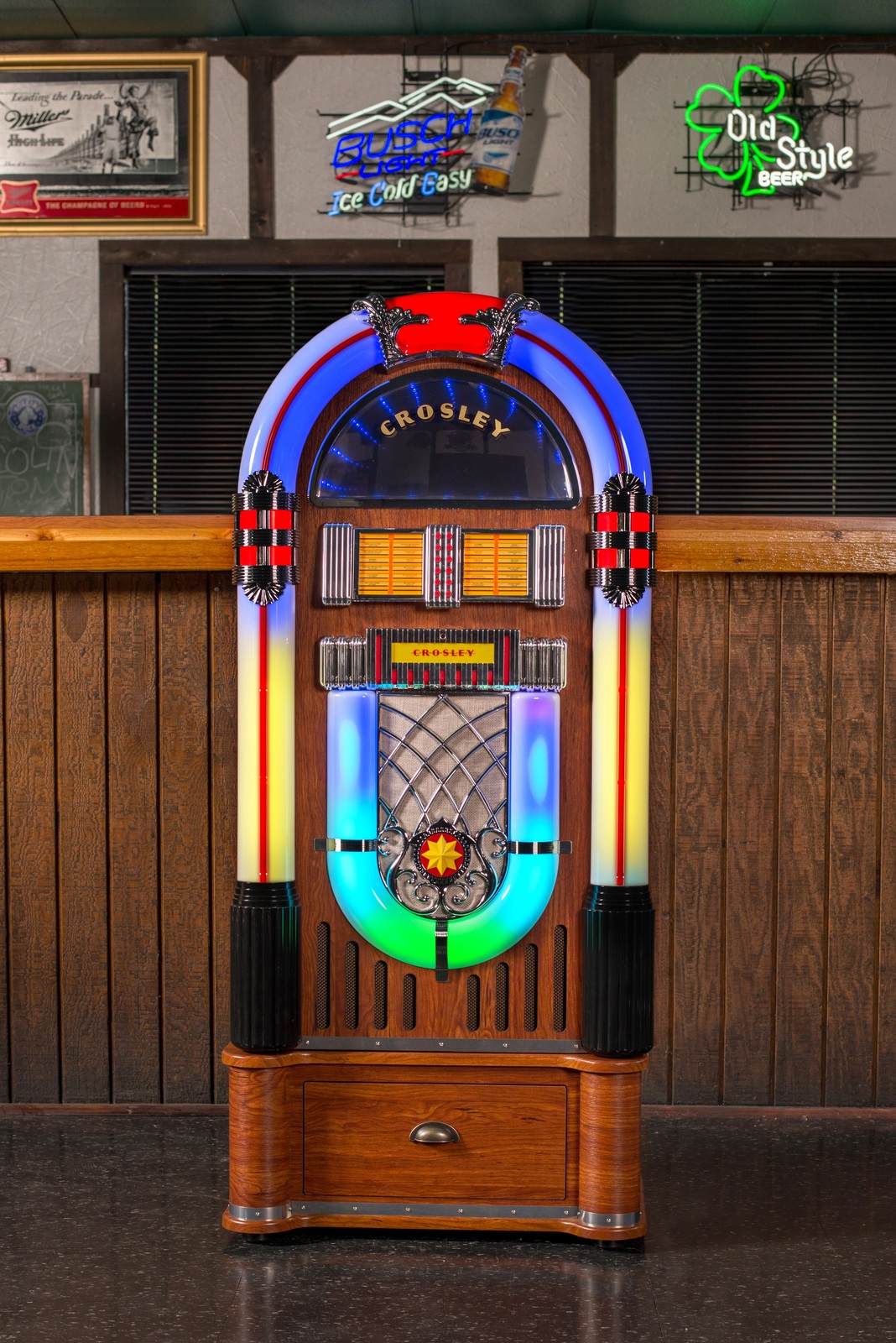 Crosley Digital LED Jukebox with Bluetooth Color Changing Cd am/fm