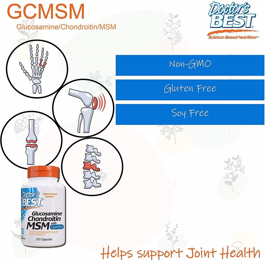 Glucosamine Chondroitin Msm w/ OptiMSM Capsules, Supports 120 Count (Pack of 1)
