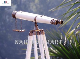 NauticalMart Floor Standing Admiral's with Decorative Binoculars 62" Bronzed Whi