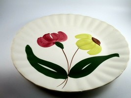 Vintage Blue Ridge Pottery China Dinner Plate Green Trim Floral 10A 9" Across - $5.94