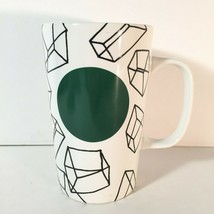 Starbucks Coffee Mug 2014 Green Dot Collection Ceramic Cup 16oz. Prisms Cubes - $21.76