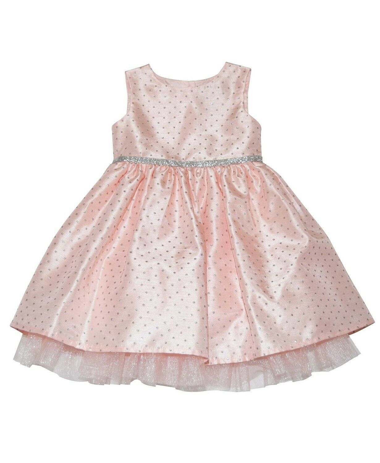 Blueberi Boulevard BLUSH Toddler Girls' Silver Glitter Dress, US 4T