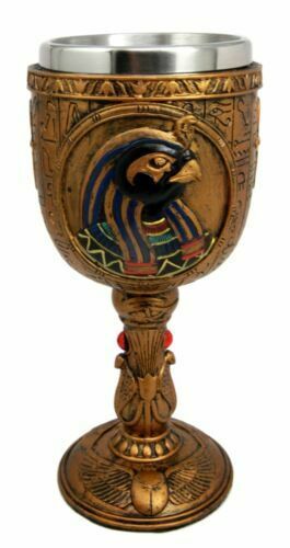 Ancient Egyptian God Of The Sky And War Horus 6oz Resin Wine Goblet Chalice Cup