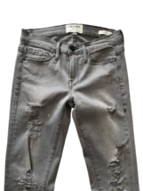 Frame Denim Jeans Women Le Skinny Sz 24 USA Made Gray Graphite Destroyed Stretch image 2