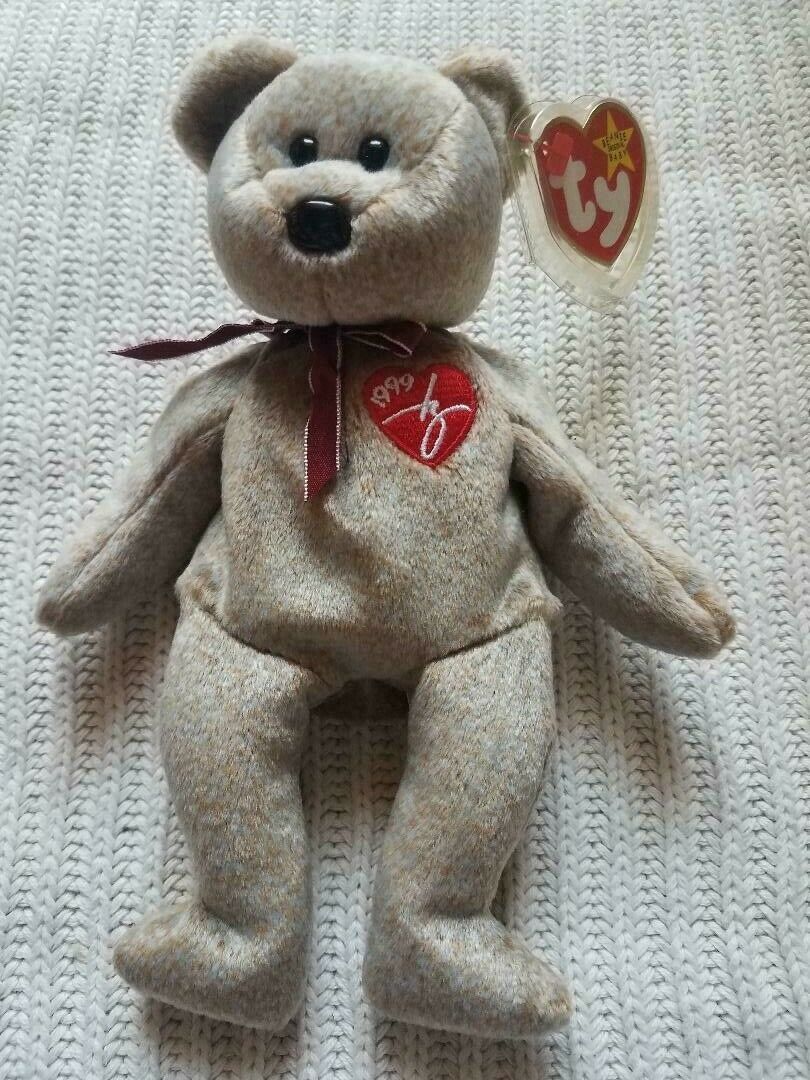 TY Beanie Baby 1999 SIGNATURE TEDDY Bear With Errors Rare Retired - Retired