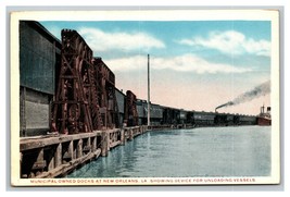 Vintage 1920&#39;s Postcard Train on the Municipal Owned Docks New Orleans L... - $17.07