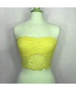 American Eagle Outfitters Aerie Romantic Lace Bandeau Bra Size M Neon Ye... - £10.97 GBP