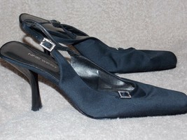 Nine West Black Crystal Retro SLINGBACK Pump Heels 10M Women Used - $34.64