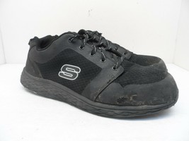 SKECHERS WORK Men&#39;s Aluminum Toe SP Athletic Work Shoes 99999068 Black 13M - $37.99