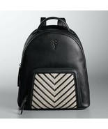 Vera Wang Black Leather Zippered Travel Backpack - $75.00