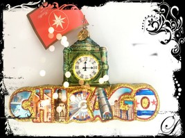 NEW! Authentic Christopher Radko CHICAGO Father Time Clock Handcrafted Ornament - $129.00
