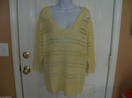 ELLE Lemon Open Stitch Sweater Size XL Women&#39;s NEW  HTF - $45.90