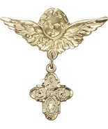 4-Way Medal - Baby Badge and Angel with Wings Pin - Gold Filled - $144.99