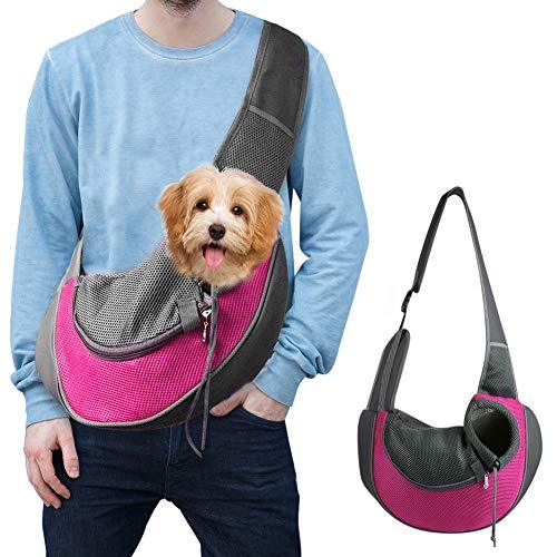 Pet Dog Sling Carrier Hands-Free Puppy Carrying Bag Breathable ...