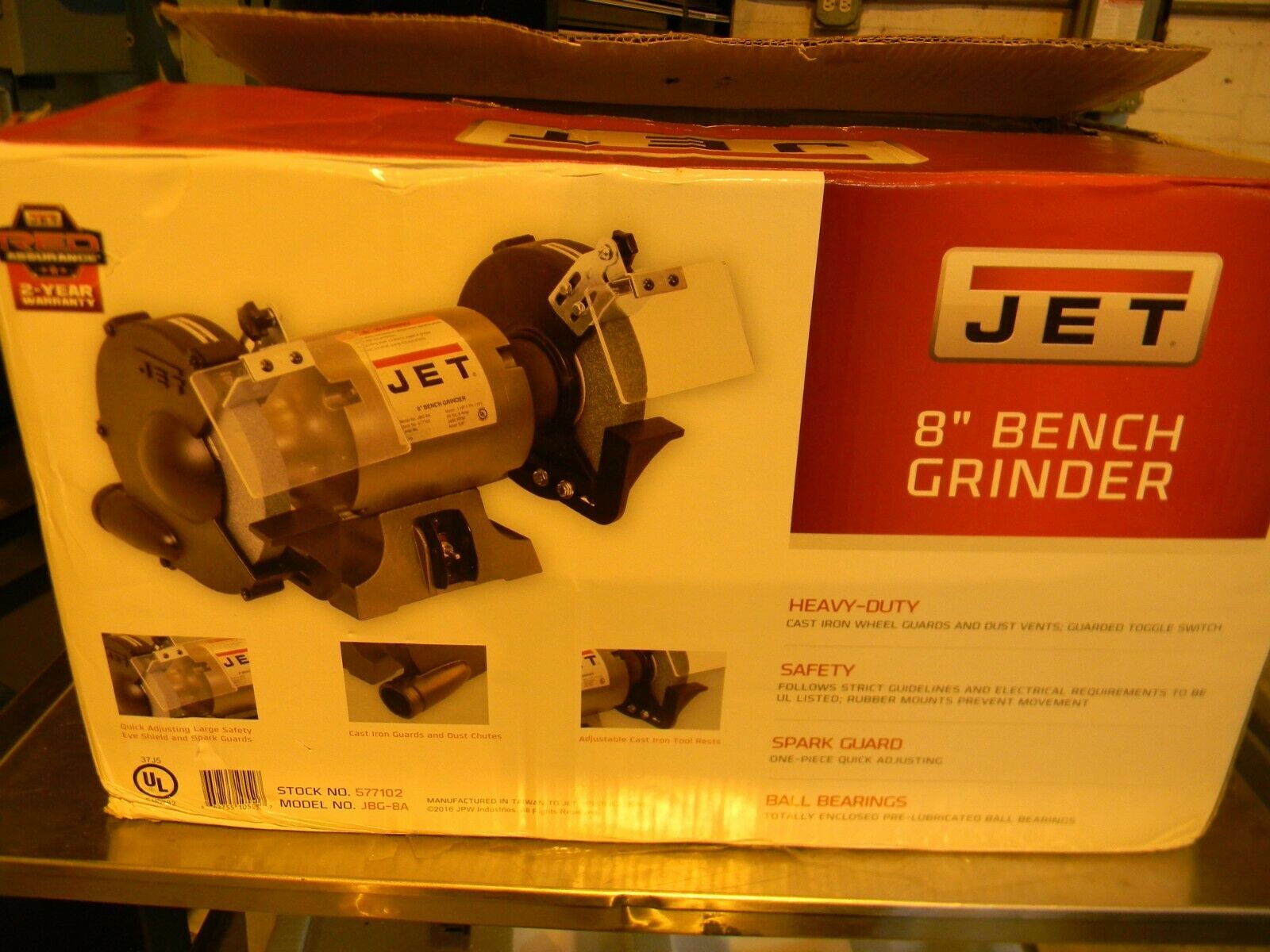 Jet Shop Bench Grinder 8" Wheel dia 115V JBG8A 577102 REPAIR Grinding