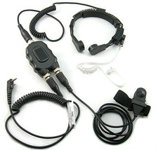 Throat Mic Aviation Style For Kenwood & Wouxun Puxing Vibration Micro Headset - $55.53