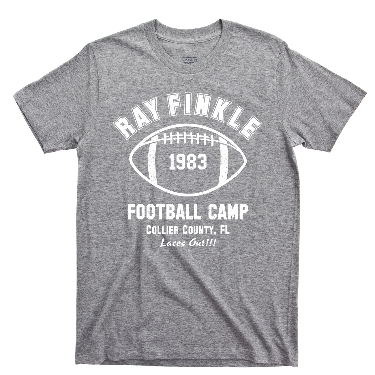Primary image for Ray Finkle Football Camp T Shirt, Laces Out Ace Ventura Men's Cotton Tee Shirt