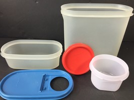 Tupperware Modular Mates Oval Blue Pour Lid Seal Red 1605 1607 1611 1613 1617 - $13.36