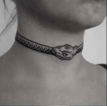 4 Sheet Black Snake Temporary Tattoos For Men Women Neck Arm Body Art Waterproof image 4