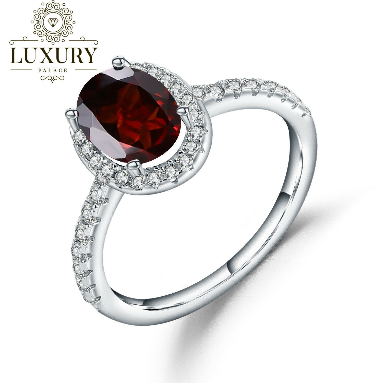 Natural Red Garnet 1.47Ct Solid 925 Sterling Silver Handmade Engagement Ring