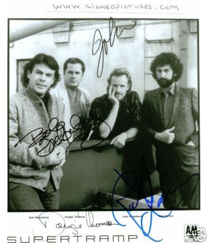 SUPERTRAMP GROUP BAND SIGNED AUTOGRAPHED RP PHOTO ALL 4