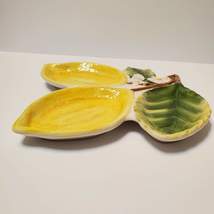 Vintage Home Accents Lemon Dish, Mediterranean Appetizer Tray, Divided Plate image 6