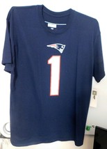 NFL Team Apparel New England Patriots Mens Cam Newton T-Shirt Navy Large - $11.40