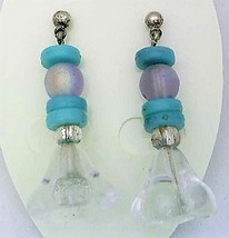 Crystal Flower Glass Bead Stud Earrings - $3.20