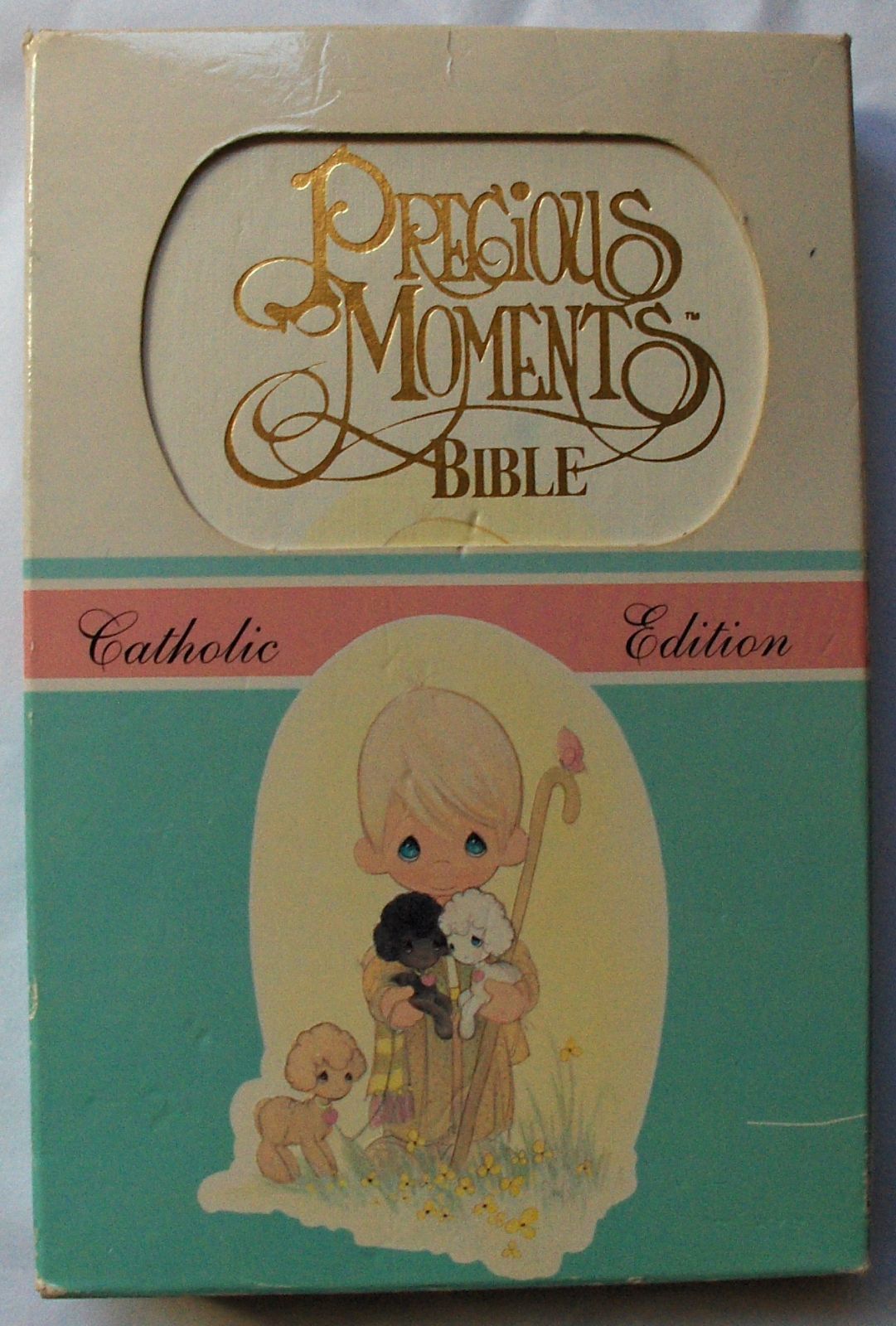 Gold Stamped Illustrated Precious Moments Bible Catholic Ed Record Of ...