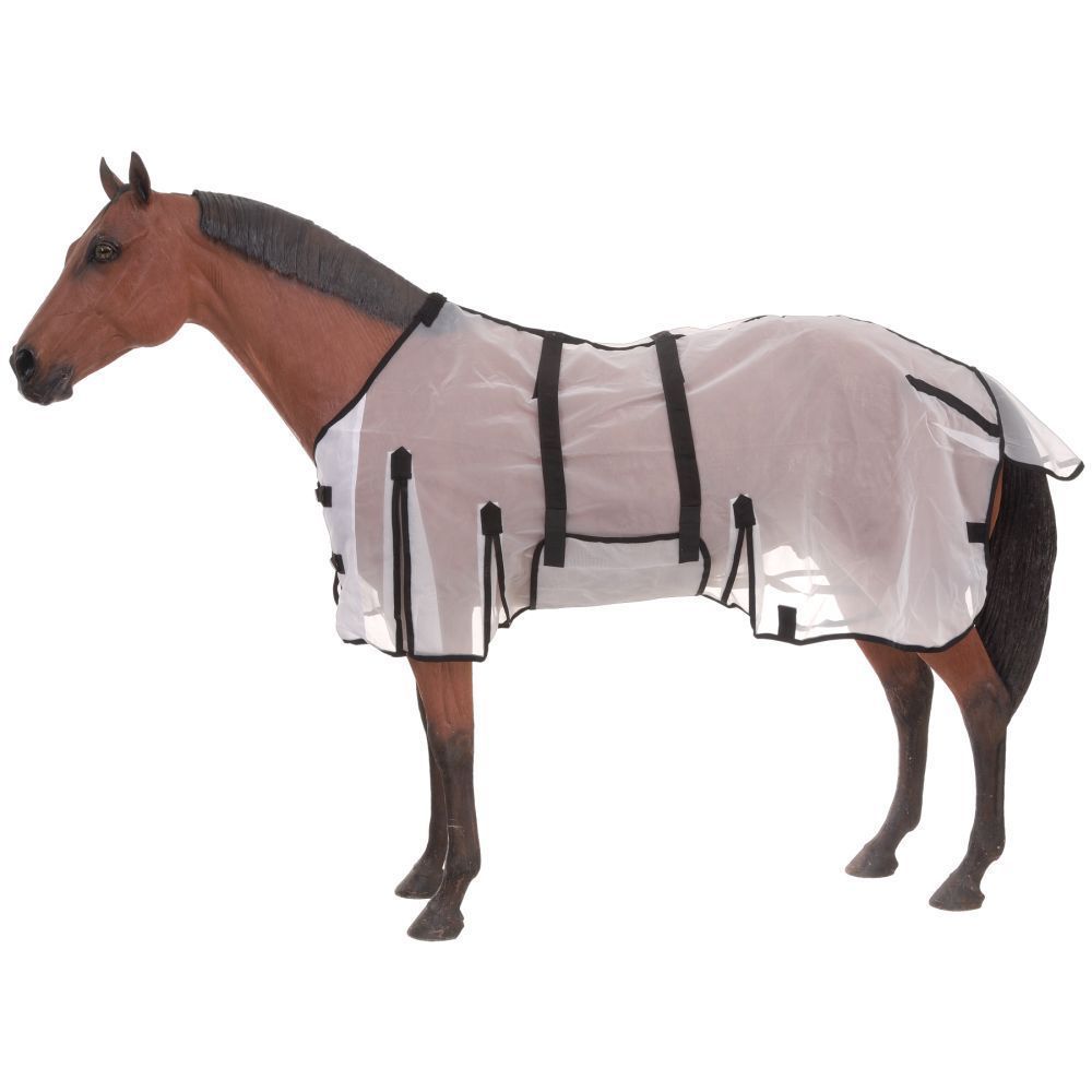 72 INCH WHITE TOUGH1 MICRO MESH PROTECTIVE HORSE FLY SHEET W/ TAIL