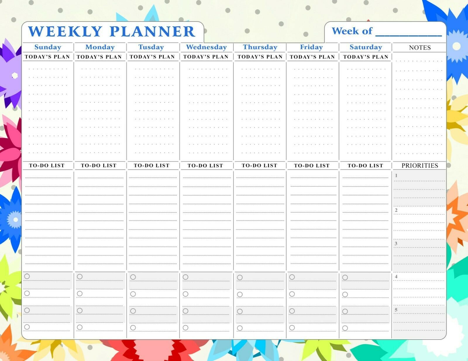 Magnetic Weekly Calendar - 52 Undated Sheets - Notepad Desk Pad - (Edition #006)