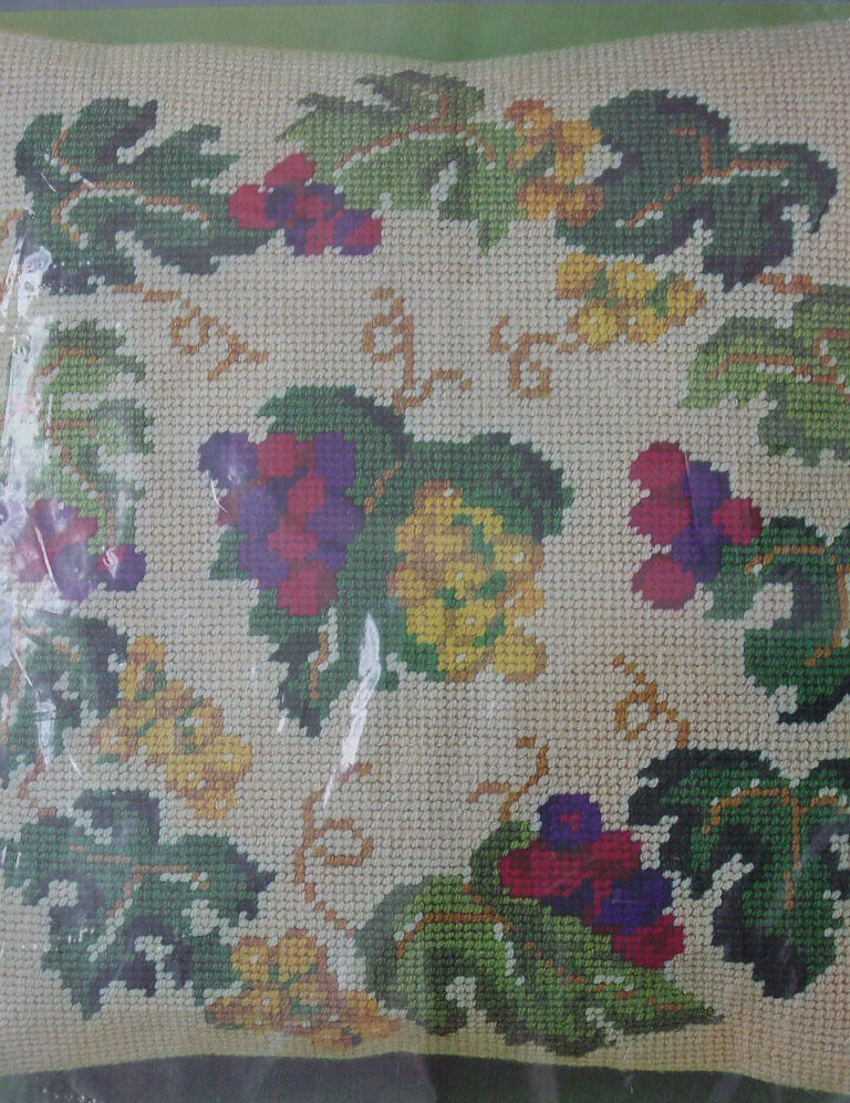 Needlepoint Pillow Kit "Grapevine"  Backing & Pillow form not included - $29.99