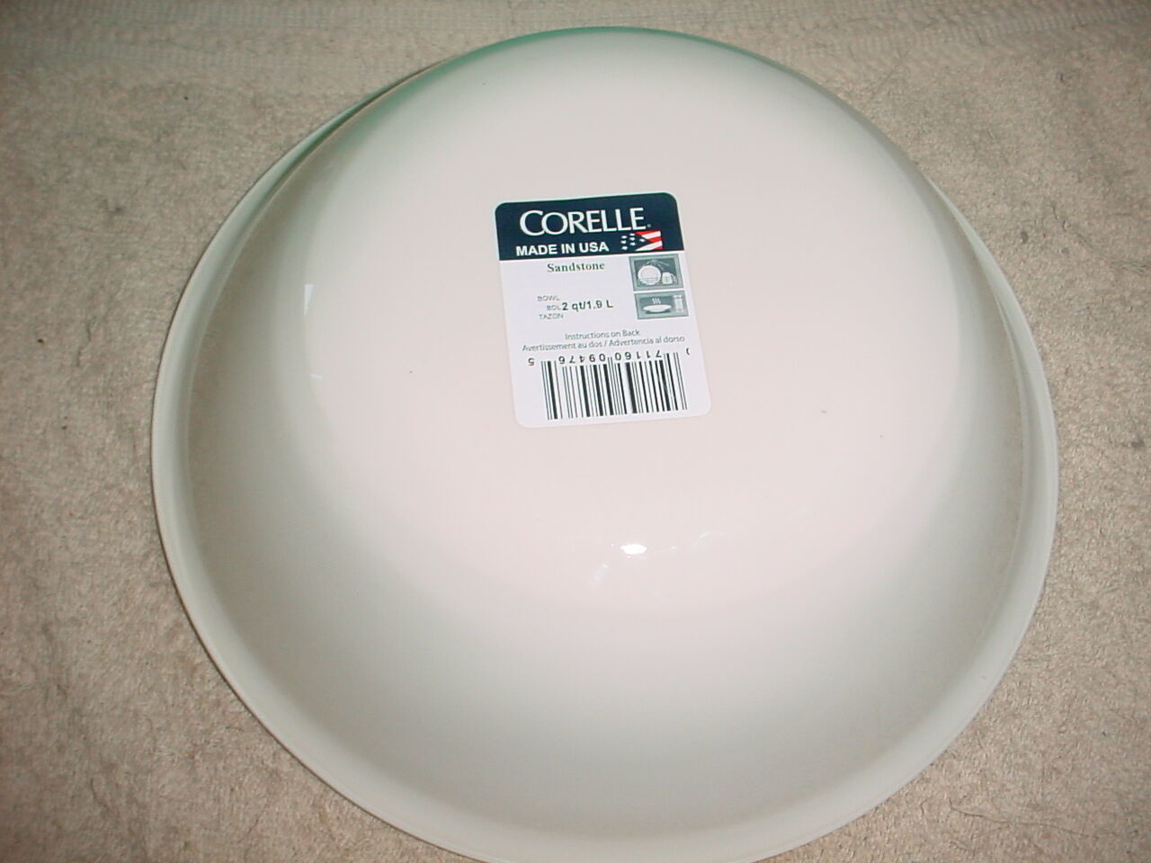 CORELLE SANDSTONE BEIGE 2 QUART SERVING BOWL NEW WITH LABEL FREE USA