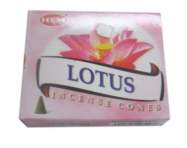 Hem Lotus Fragrance Incense Cones Indian Dhoop 12 Box 10 Cones Each Free Ship - $15.43