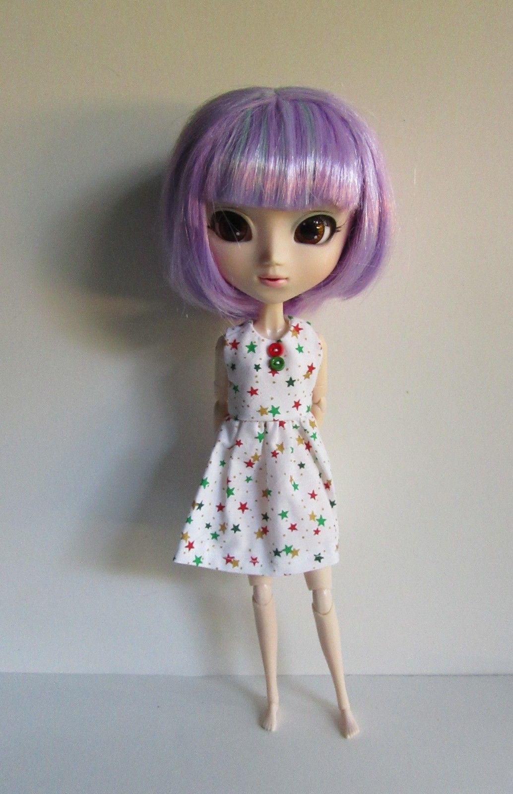 Blythe Dal Byul Pullip Momoko Jenny Handmade Doll Dress Colorful Stars OOAK - $18.97