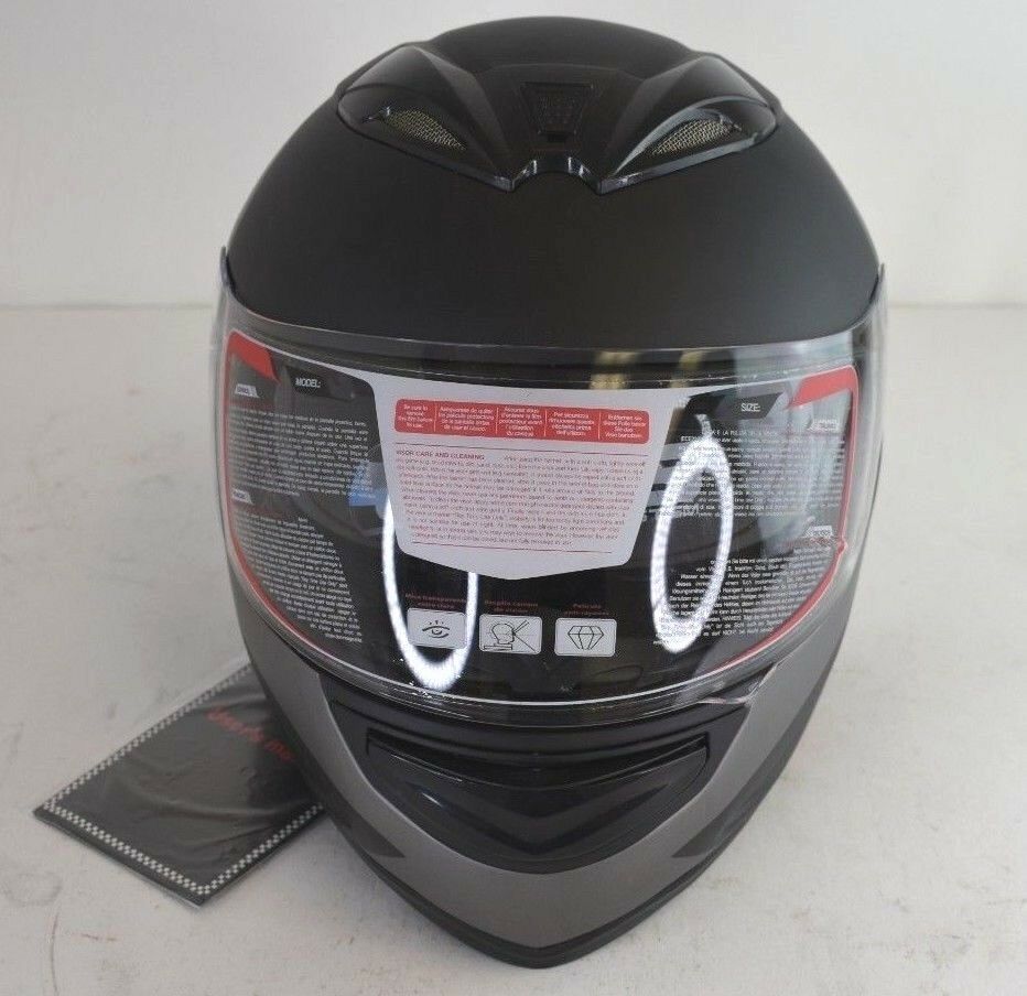 TCMT A5005 Black DOT FMVSS No. 218 Certified Motorcycle Helmet Size L