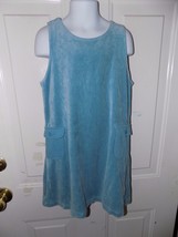 Lands' End Light Blue Velour 2 Pocket Jumper Dress Size 6X Girl's EUC - $18.06