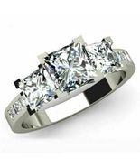 3 Carat Princess Cut Diamond Classic Engagement Ring 14k Solid White Gol... - $102.62