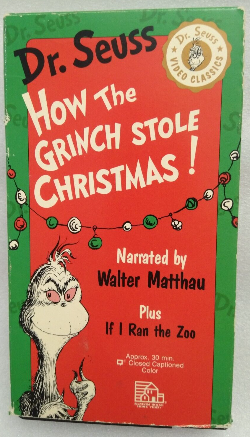 VHS Dr Seuss - How the Grinch Stole Christmas Ran Zoo Walter Matthau ...