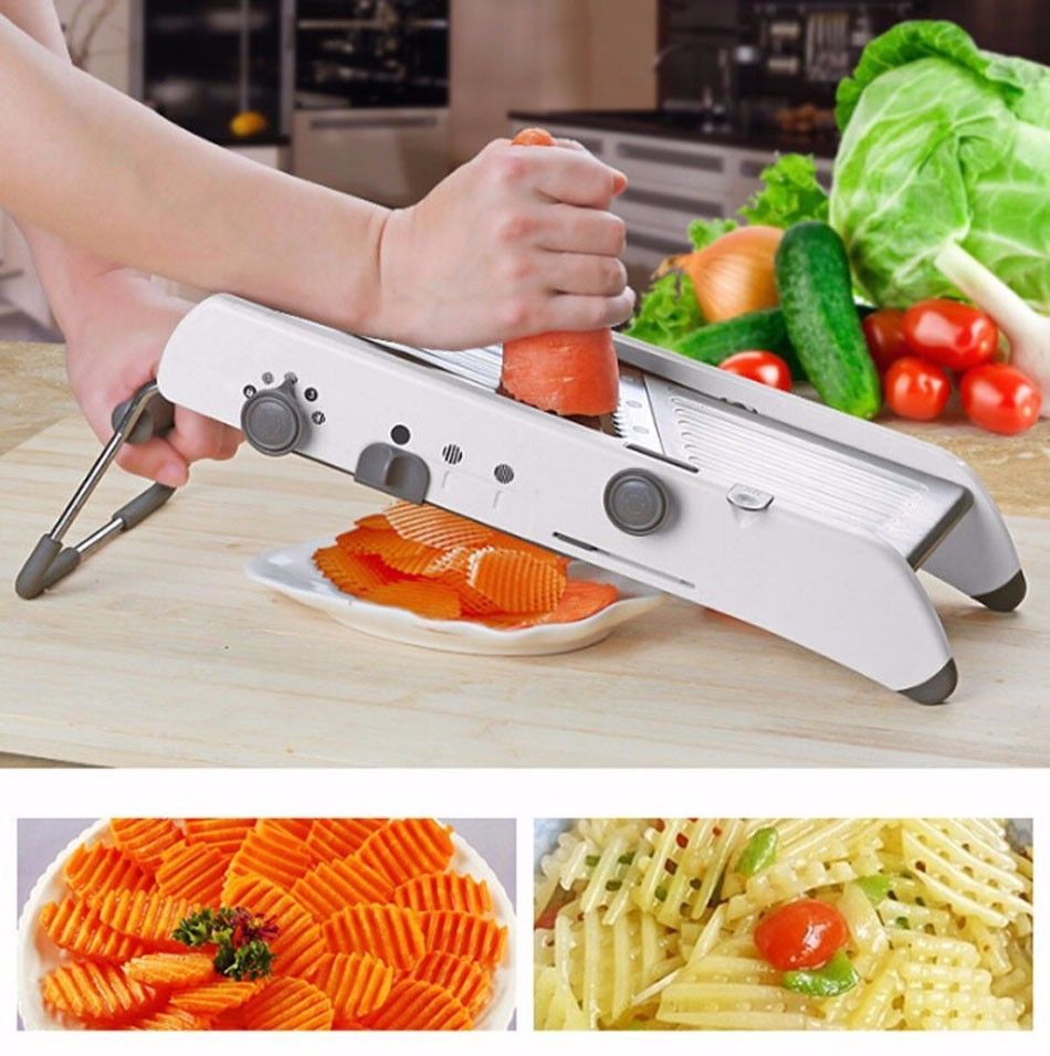 Progressive PL8 Professional Mandoline Vegetable Slicer Julienne Waffle