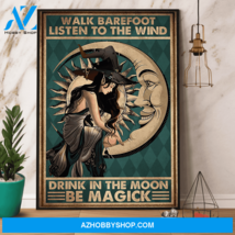 Witch Walk Barefoot Listen To The Wind Halloween Canvas And Poster - $49.99