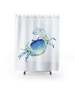 Beautiful Blue Crab Stylish Design 71" x 74" Elegant Waterproof Shower Curtain f - $71.24