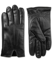 Isotoner Men's Classic Black Leather SleekHeat Touchscreen Gloves Large NWT