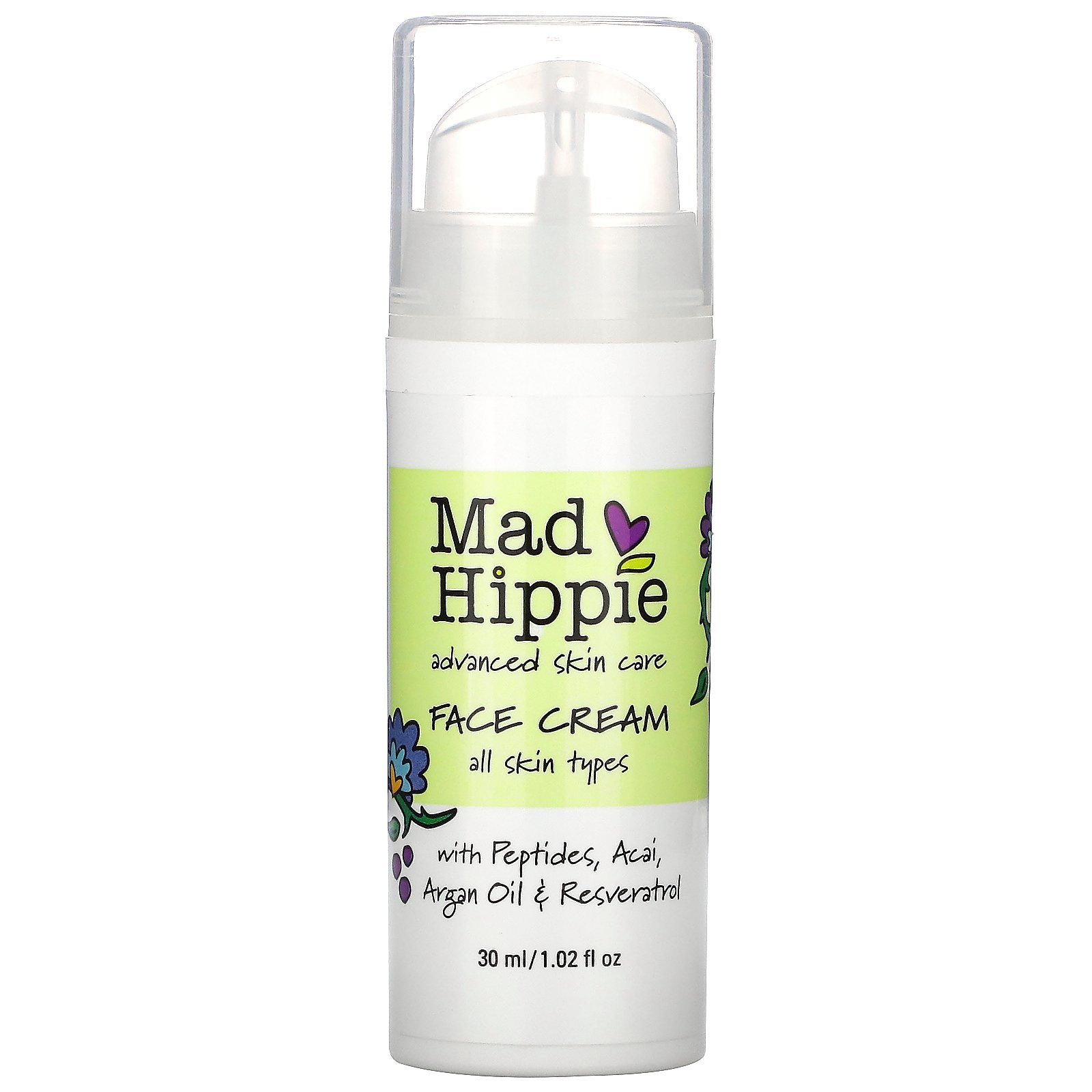 Mad Hippie Skin Care Products, Face Cream, 15 Actives, 1.0 fl oz (30 ml