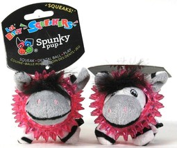 2 Spunky Pup Lil' Bitty Squeaky Play Dental Ball Promotes Healthy Teeth & Gums